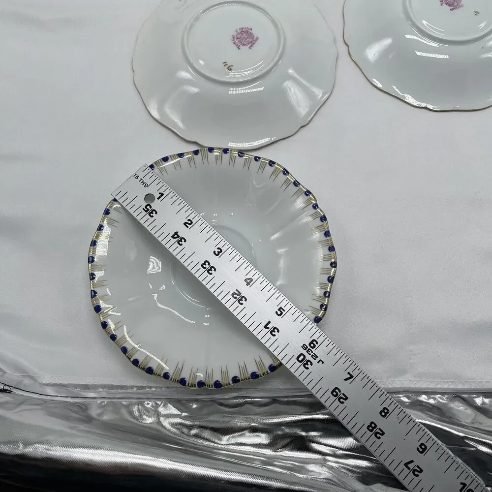 (4) Vintage e Hughes &‎ Co Fenton Saucers Staffordshire Eusancos China England